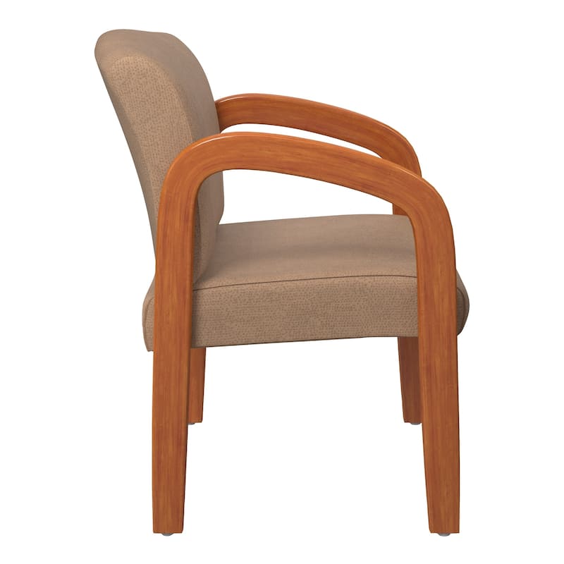 Work Smart Medium Oak Finish Wood Visitor Chair