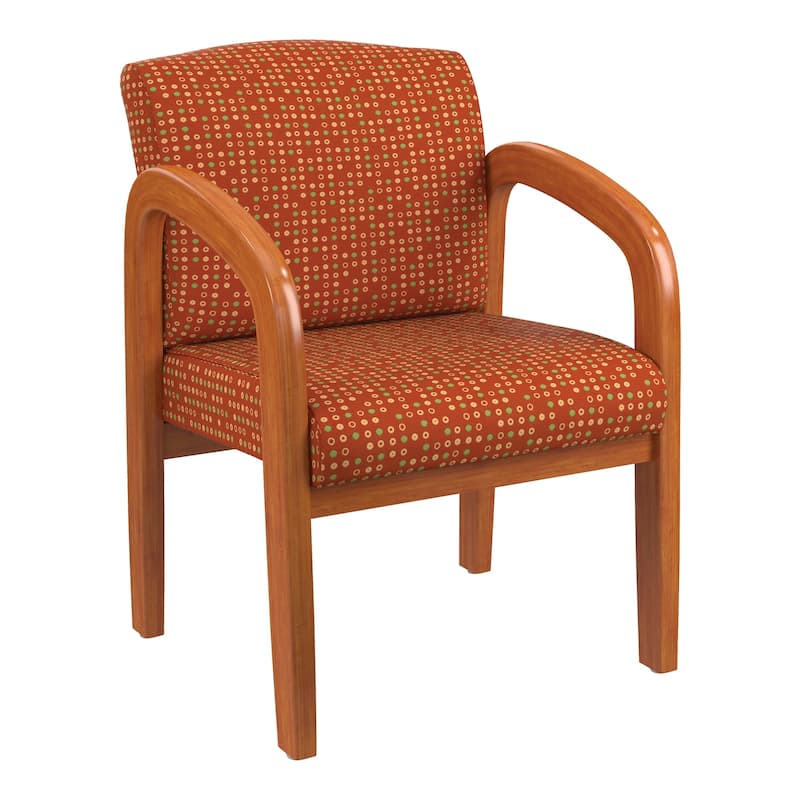 Work Smart Medium Oak Finish Wood Visitor Chair - fine tune tangelo