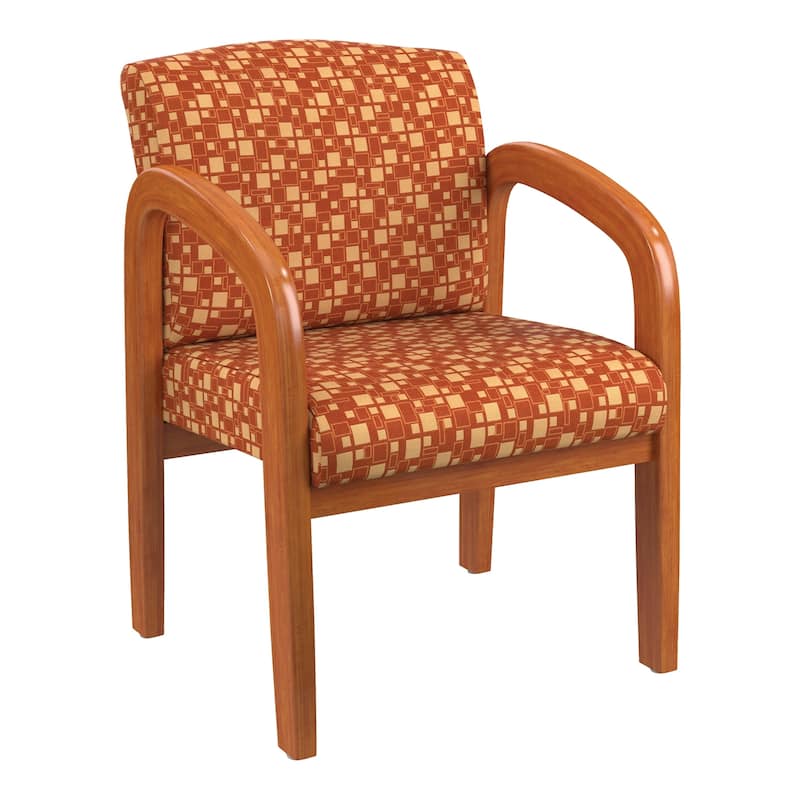 Work Smart Medium Oak Finish Wood Visitor Chair - city park marigold
