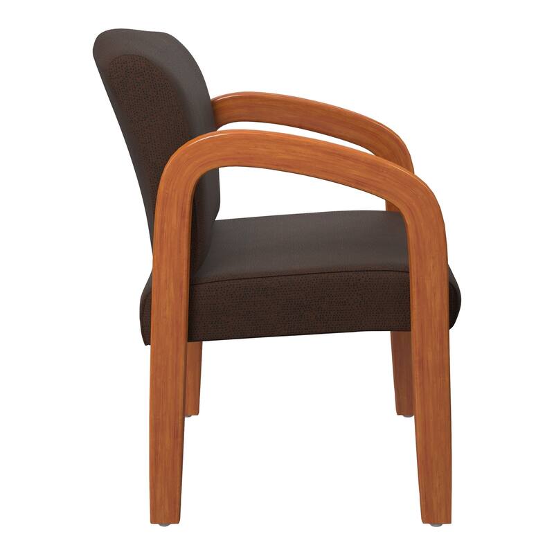 Work Smart Medium Oak Finish Wood Visitor Chair