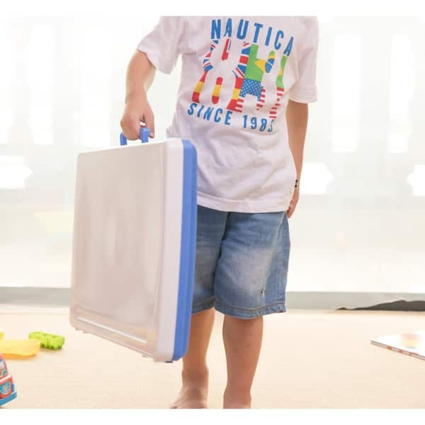 Shop Kids Portable Fold Able Plastic Lap Tray Blue And White