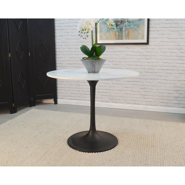 Givseppe 36 Inch Round Marble Top Dining Table Overstock 24258909