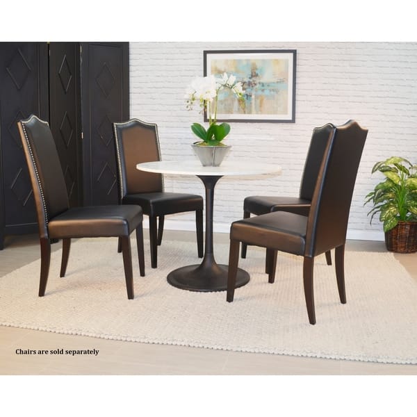 Givseppe 36 Inch Round Marble Top Dining Table Free