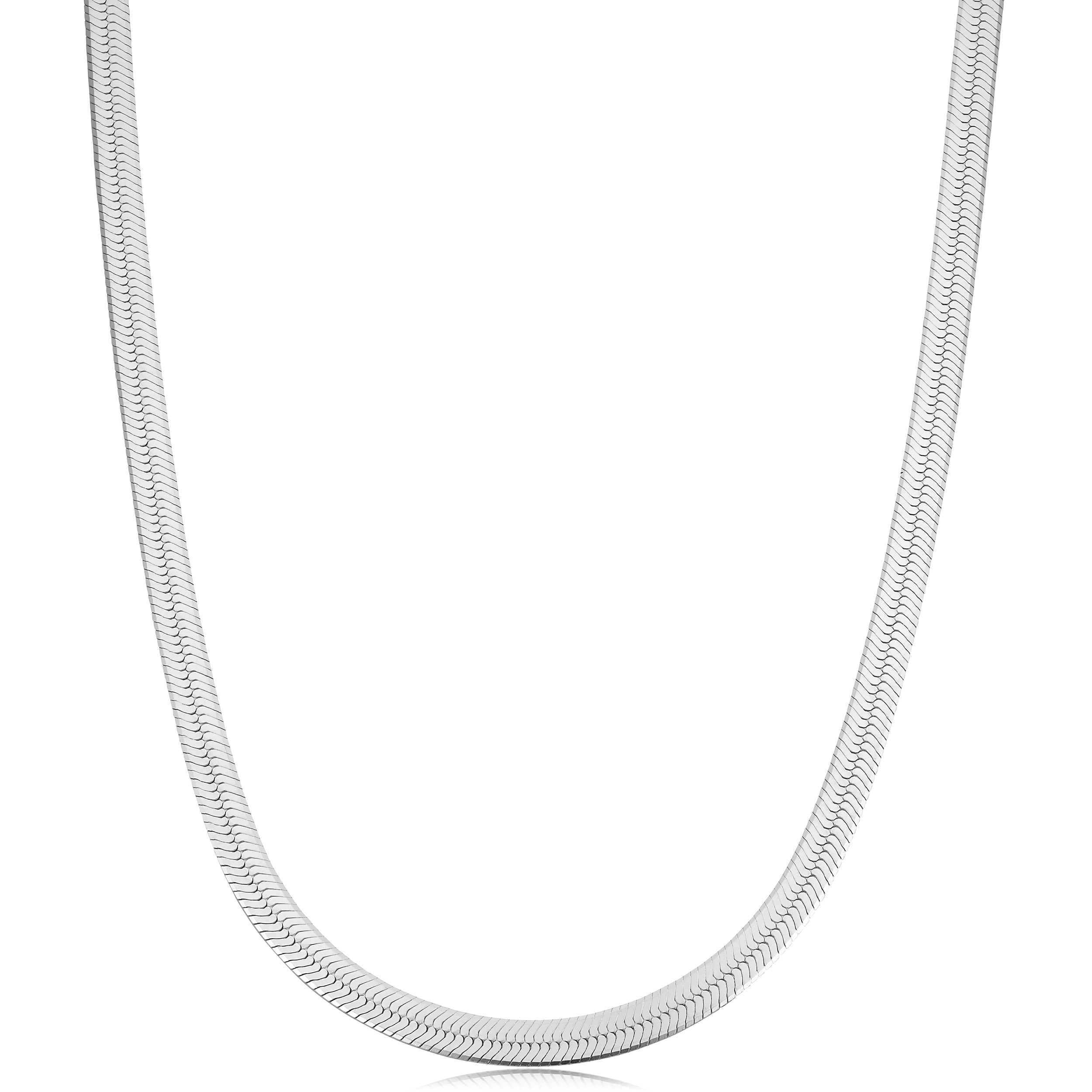 Au Naturale Sterling Silver 4.6 millimeters Herringbone Chain Necklace (18, 20 or 24 inches)