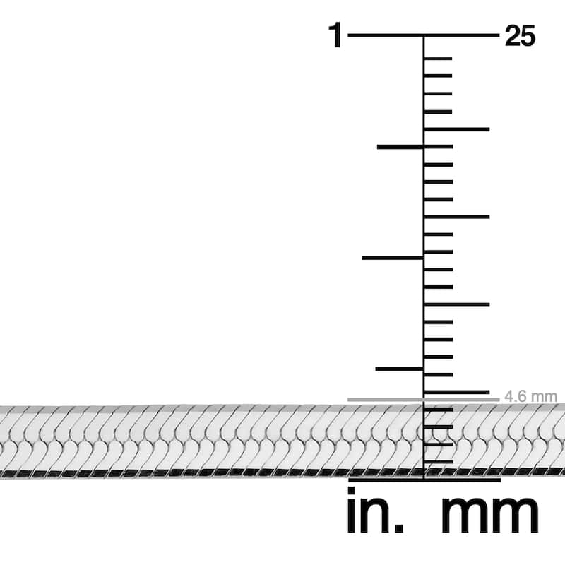 Sterling Silver 4.6 millimeters Herringbone Chain Necklace (18, 20 or 24 inches)