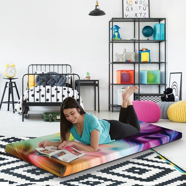 Groove Twin Size Tie Dye Roll Up Memory Foam Guest Bed Mattress Groove Twin Size Tie Dye Roll Up Memory Foam Guest Bed Mattress