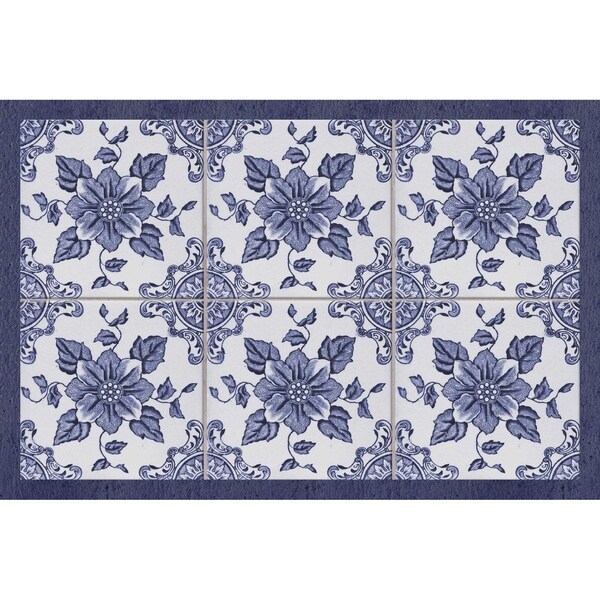 Delft Floral 2x3 Mat