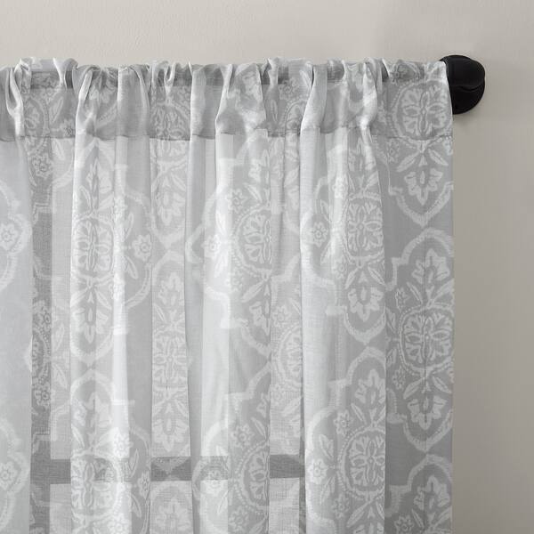 Shop Archaeo Global Textured Cotton Blend Sheer Rod Pocket Curtain