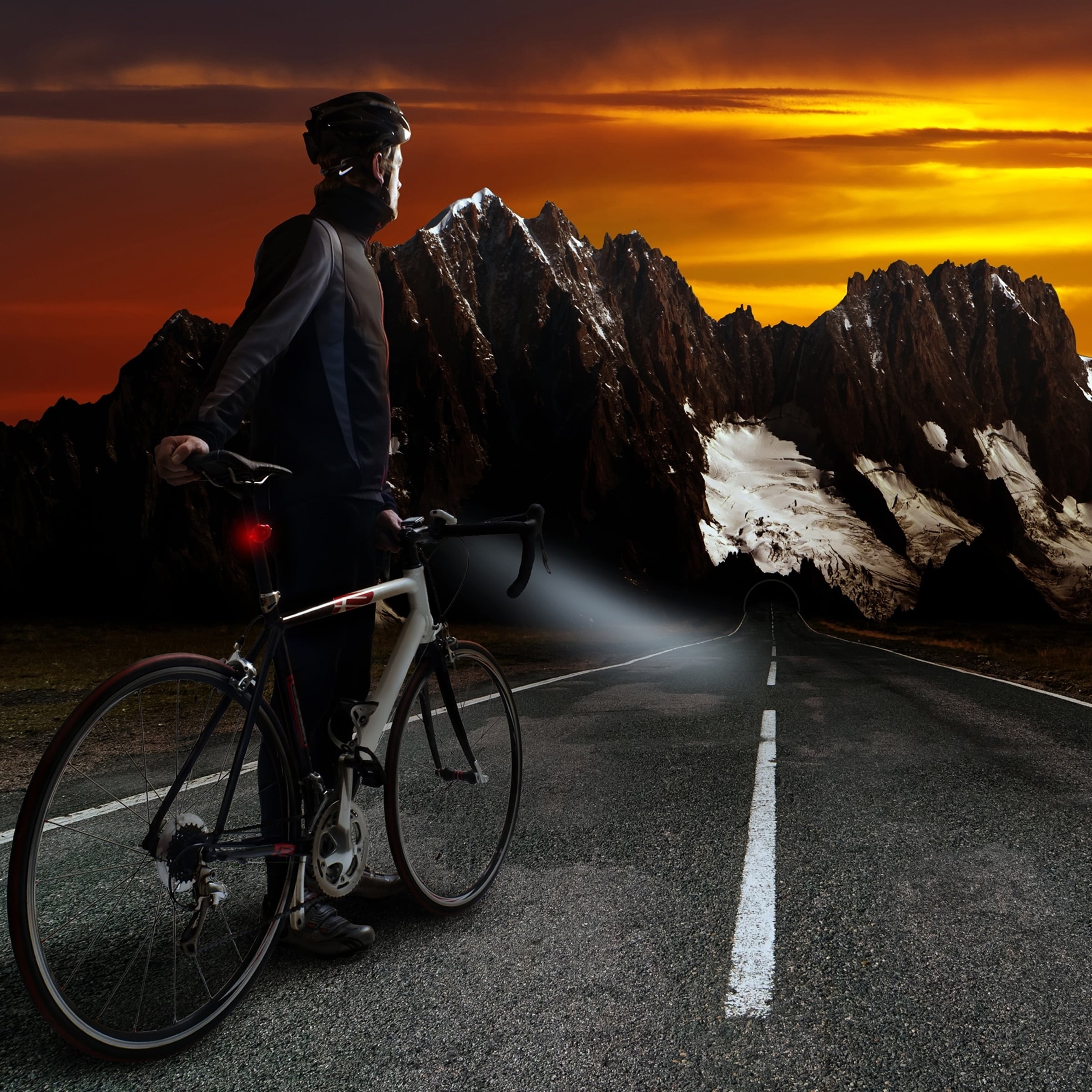 Bicycle LED Lights Headlight Taillight Kit USB Rechargeable Cycling Bike Light