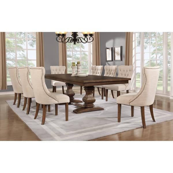 Shop Best Quality Furniture 9 Piece Walnut Extension Dining Table