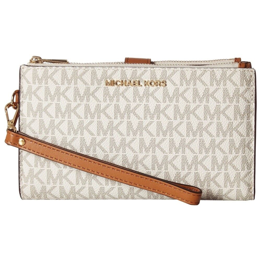 adele signature double zip wristlet