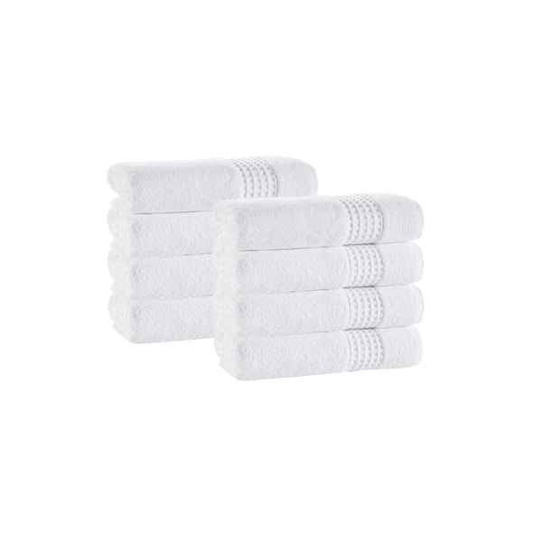 Enchante Home 4-Piece White Turkish Cotton Bath Towel Set (Vague