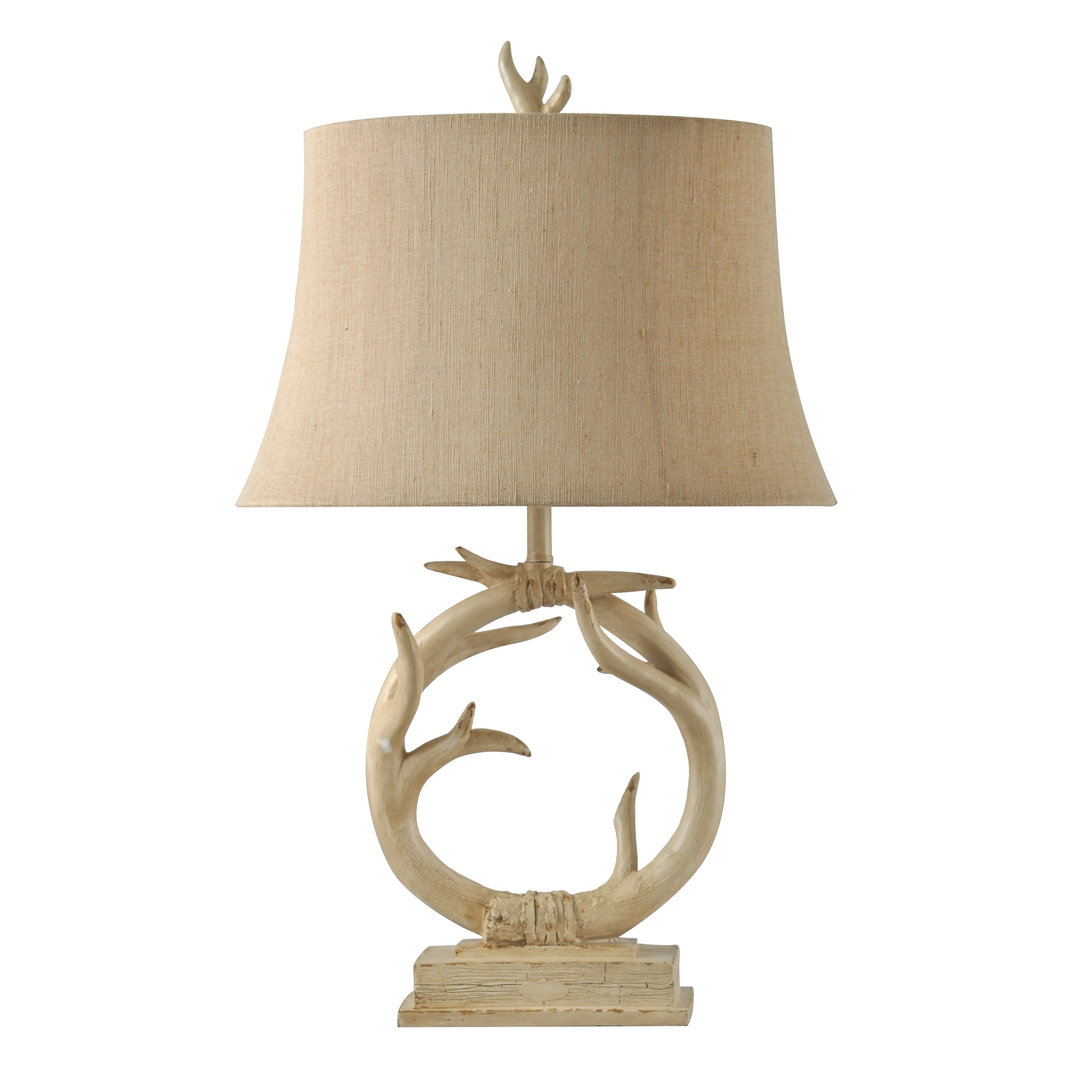 rustic distressed cream table lamp