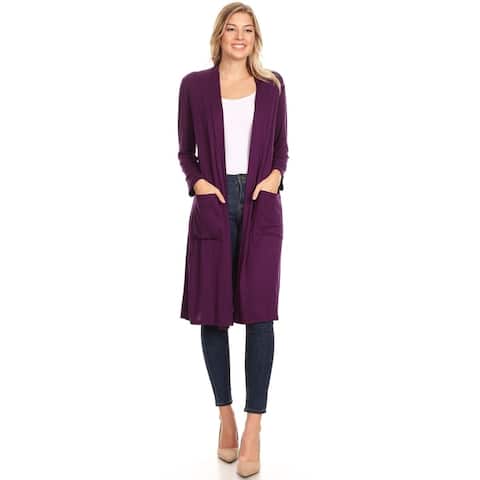 Women's Casual Solid Duster Sweater Cardigan