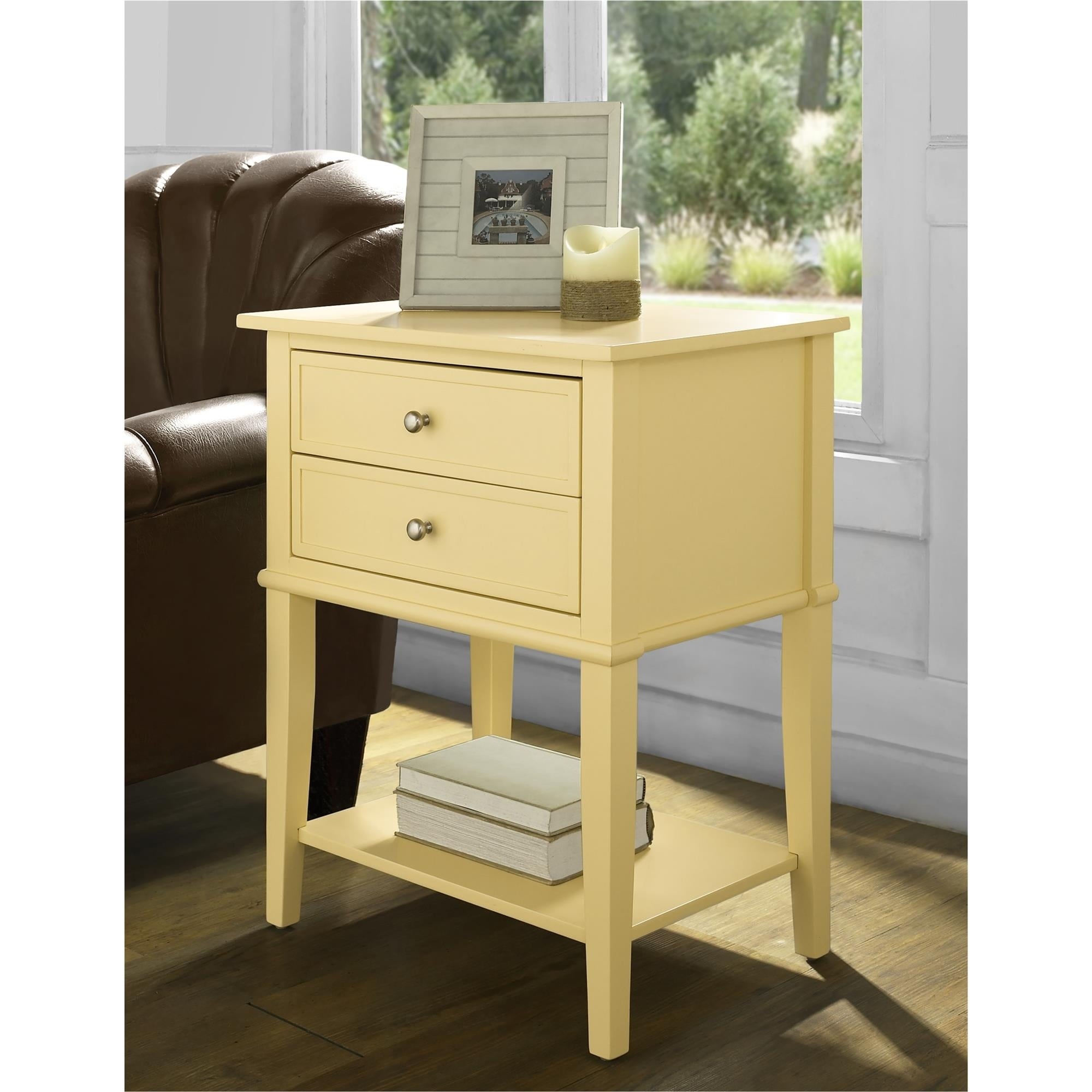 Shop Ameriwood Home Franklin Yellow Accent Table With 2 Drawers - Shop Ameriwood Home Franklin Yellow Accent Table With 2 Drawers