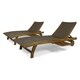 Banzai Outdoor Wicker and Wood Chaise Lounge with Pull-Out Tray（Set of 2) by Christopher Knight Home - Thumbnail 10