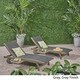 Banzai Outdoor Wicker and Wood Chaise Lounge with Pull-Out Tray（Set of 2) by Christopher Knight Home - Thumbnail 6