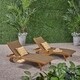 Banzai Outdoor Wicker and Wood Chaise Lounge with Pull-Out Tray（Set of 2) by Christopher Knight Home - Thumbnail 0