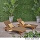 Banzai Outdoor Wicker and Wood Chaise Lounge with Pull-Out Tray（Set of 2) by Christopher Knight Home - Thumbnail 1
