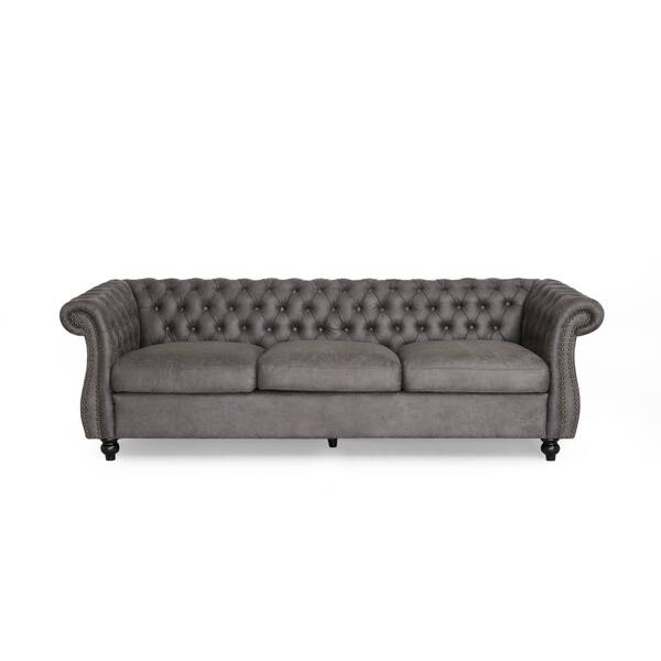 Shop Somerville Chesterfield Tufted Microfiber Sofa With Scroll