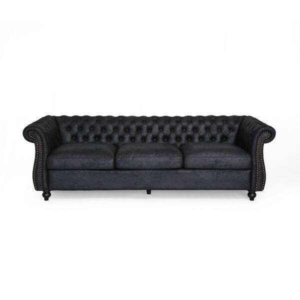 Shop Somerville Chesterfield Tufted Microfiber Sofa With Scroll