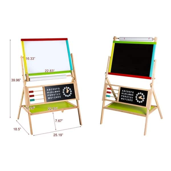 Shop Kinbor Kids Wooden Double Sided Standing Art Easel Drawing