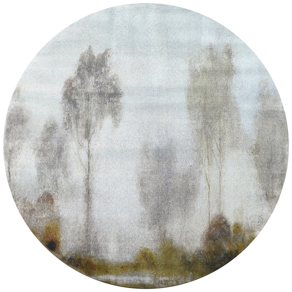 Shop Subtle Reflection Circular Silver Canvas Printed On 2 Wood