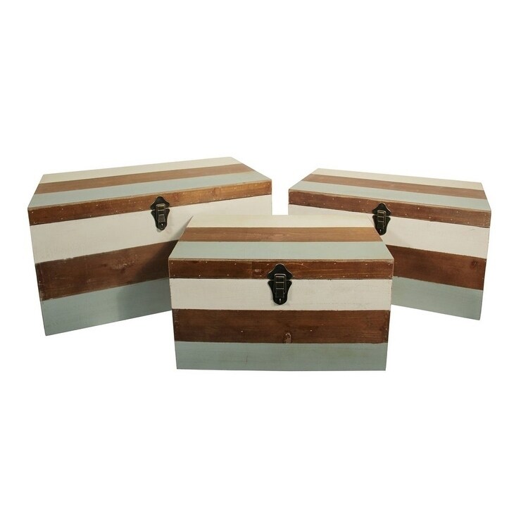 Shop Cheung S Distressed Multicolor Wood Decorative Trunk Set Of