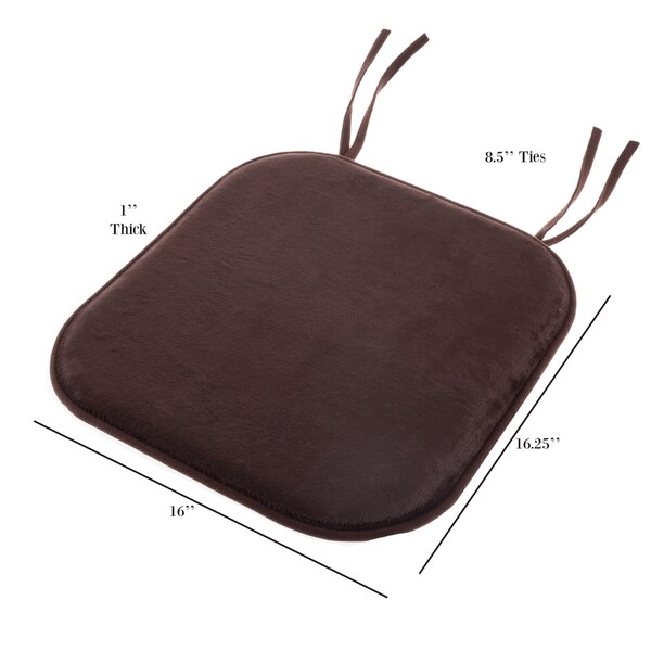 Memory Foam Chair Cushion 16"x 16.25" Plush by Lavish Home - On Sale