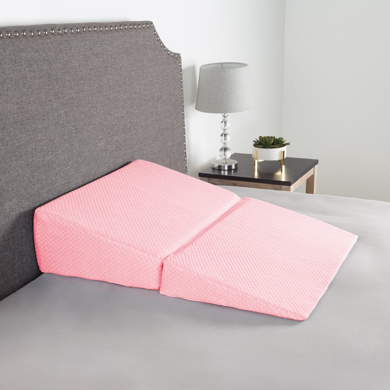 Folding Memory Foam Wedge Pillow with Bamboo from Rayon Fiber Cover by Lavish Home