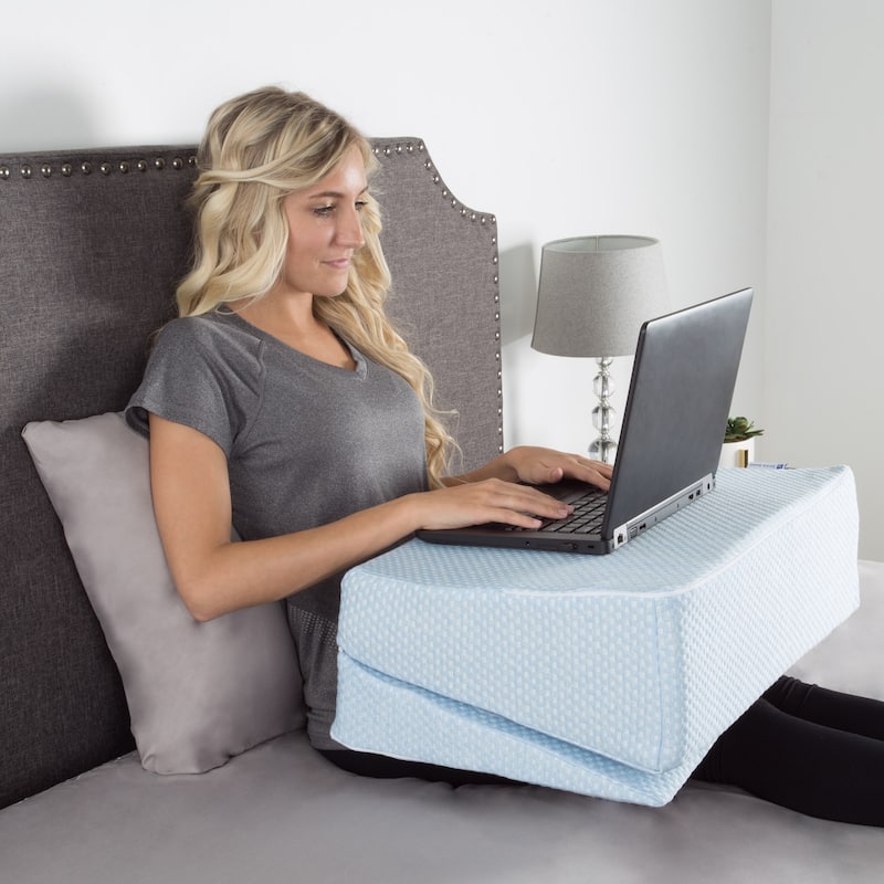 Folding Memory Foam Wedge Pillow with Bamboo from Rayon Fiber Cover by Lavish Home