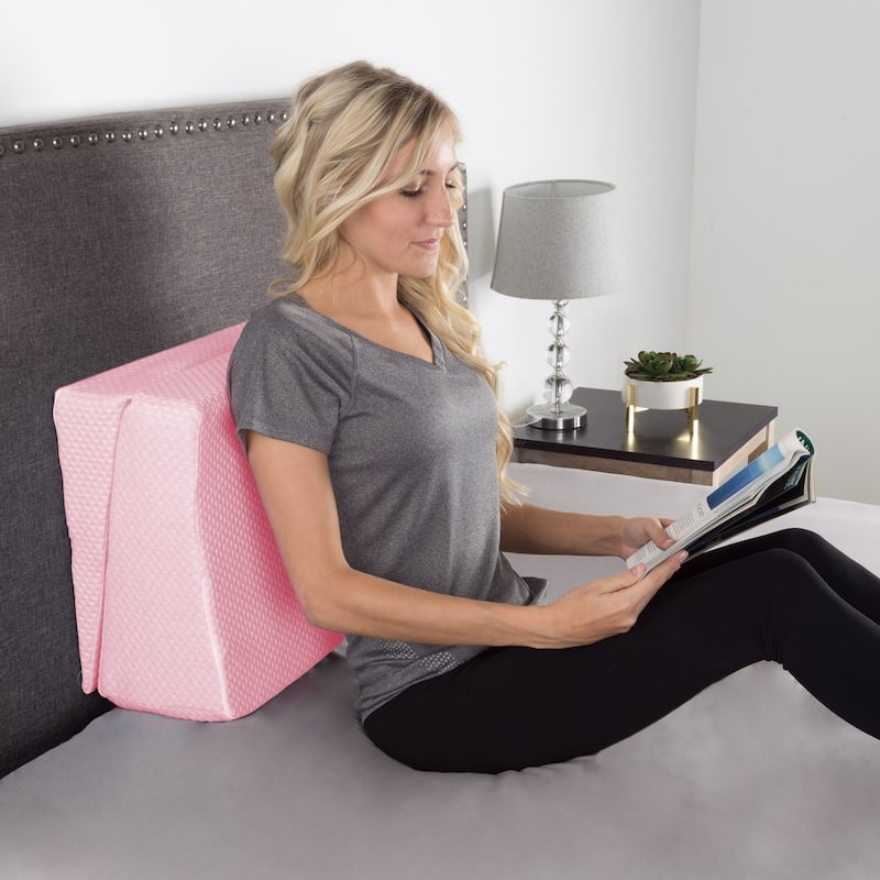 Folding Memory Foam Wedge Pillow with Bamboo from Rayon Fiber Cover by Lavish Home