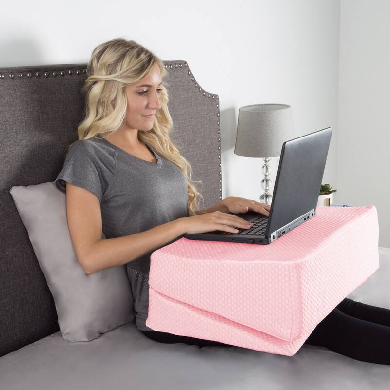 Folding Memory Foam Wedge Pillow with Bamboo from Rayon Fiber Cover by Lavish Home