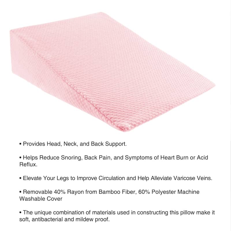 Wedge Memory Foam Pillow with Bamboo from Rayon Fiber Cover by Lavish Home