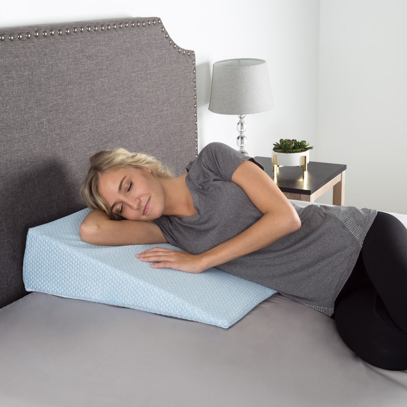 Wedge Memory Foam Pillow with Bamboo from Rayon Fiber Cover by Lavish Home