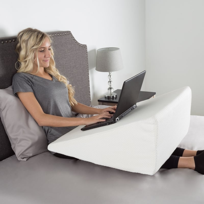 Extra High Memory Foam Wedge Pillow with Bamboo from Rayon Fiber Cover by Lavish Home