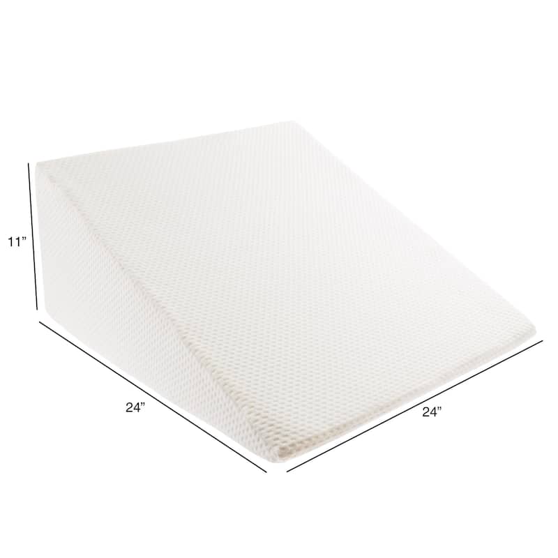 Extra High Memory Foam Wedge Pillow with Bamboo from Rayon Fiber Cover by Lavish Home - Firm