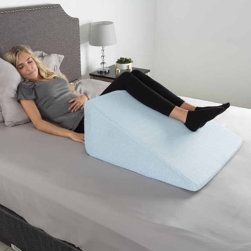 Extra High Memory Foam Wedge Pillow with Bamboo from Rayon Fiber Cover by Lavish Home