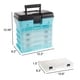 preview thumbnail 5 of 20, Portable Tool Box - Small Parts Organizer with Drawers and Customizable Compartments for Hardware by Stalwart Light Blue