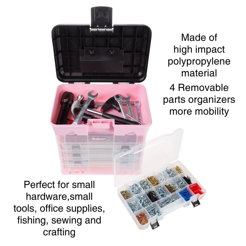 Portable Tool Box - Small Parts Organizer with Drawers and Customizable Compartments for Hardware by Stalwart
