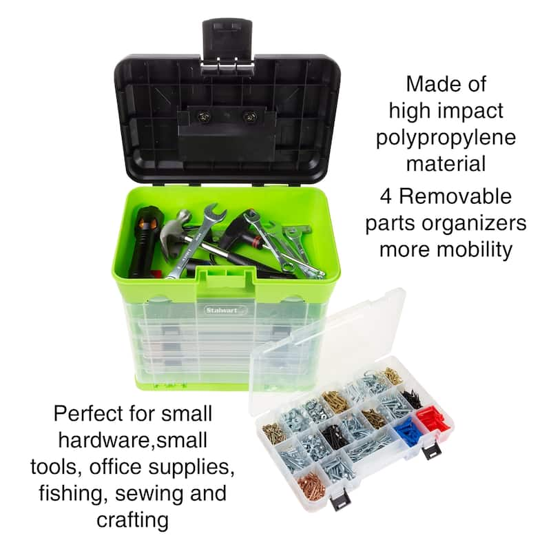 Portable Tool Box - Small Parts Organizer with Drawers and Customizable Compartments for Hardware by Stalwart