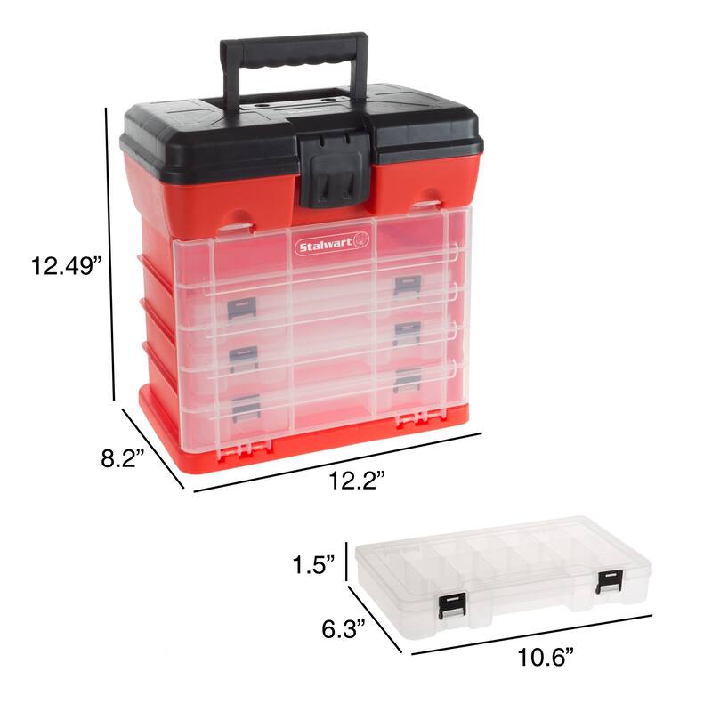 Portable Tool Box - Small Parts Organizer with Drawers and Customizable Compartments for Hardware by Stalwart