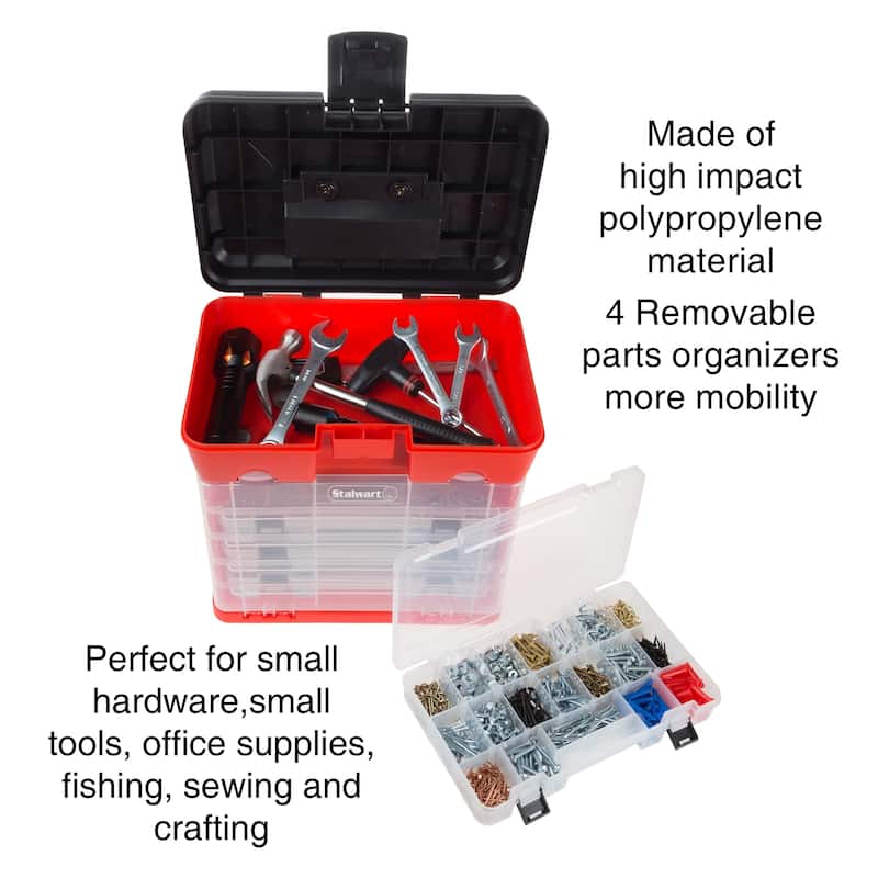 Stalwart Wakeman Tackle Box Organizer - Durable Plastic Storage Tacklebox - Camping, Fishing, Craft Supplies Finish: Light Green
