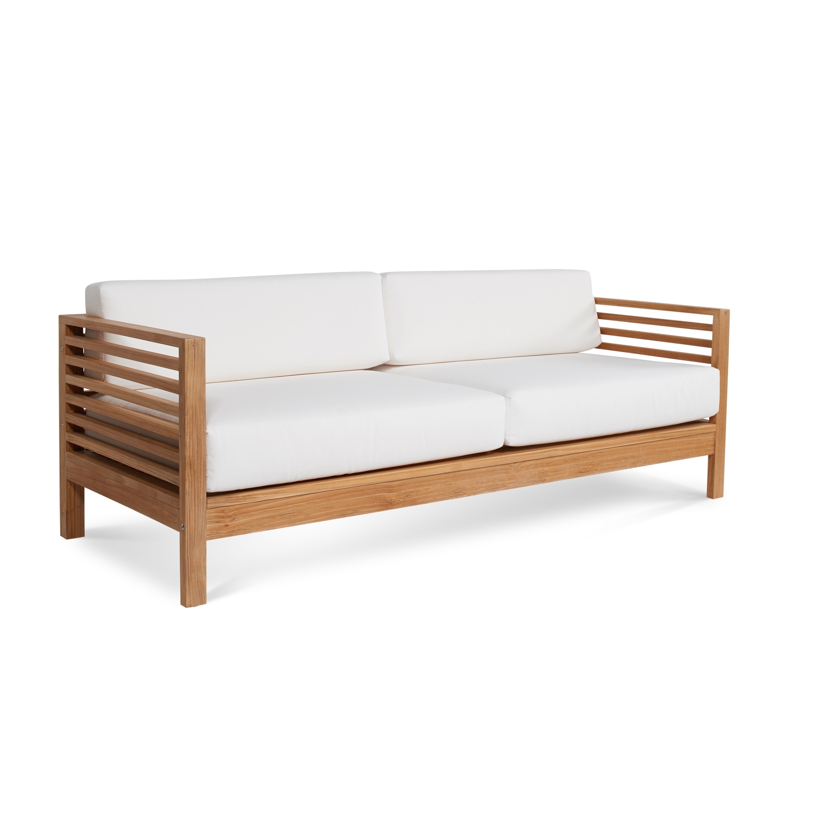 Summer 12 Person Teak Outdoor Sofa with Sunbrella Cushions Summer 12 Person Teak Outdoor Sofa with Sunbrella Cushions
