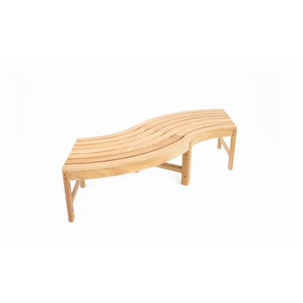 Shop Natural Teak Backless Curved Tree Bench Free Shipping Today