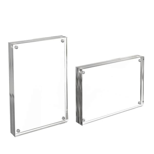 Acrylic Picture Frames 4x6 Clear Freestanding Frame Set of 2 by Lavish Home
