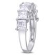 preview thumbnail 3 of 5, Miadora 2 4/5ct DEW Princess square-cut Moissanite Anniversary Band in 10k White Gold