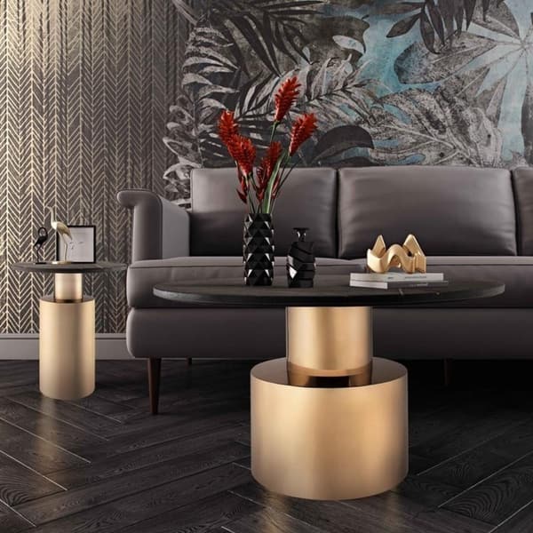 Terzo Black Marble Side Table - On Sale - Overstock - 24265522