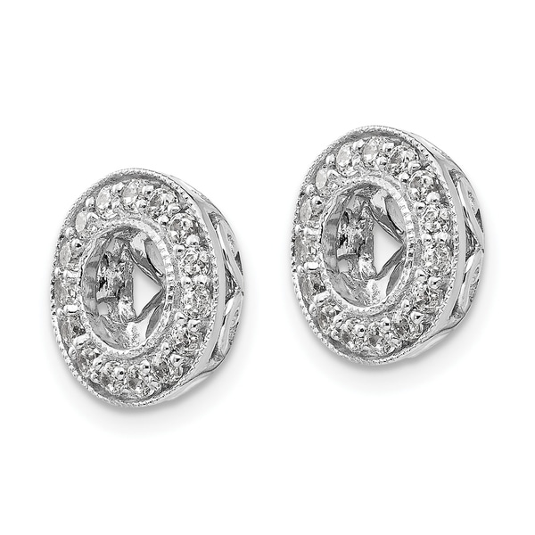Sterling Silver Sparkle-Cut Rhodium-plated Garnet Earrings Jacket