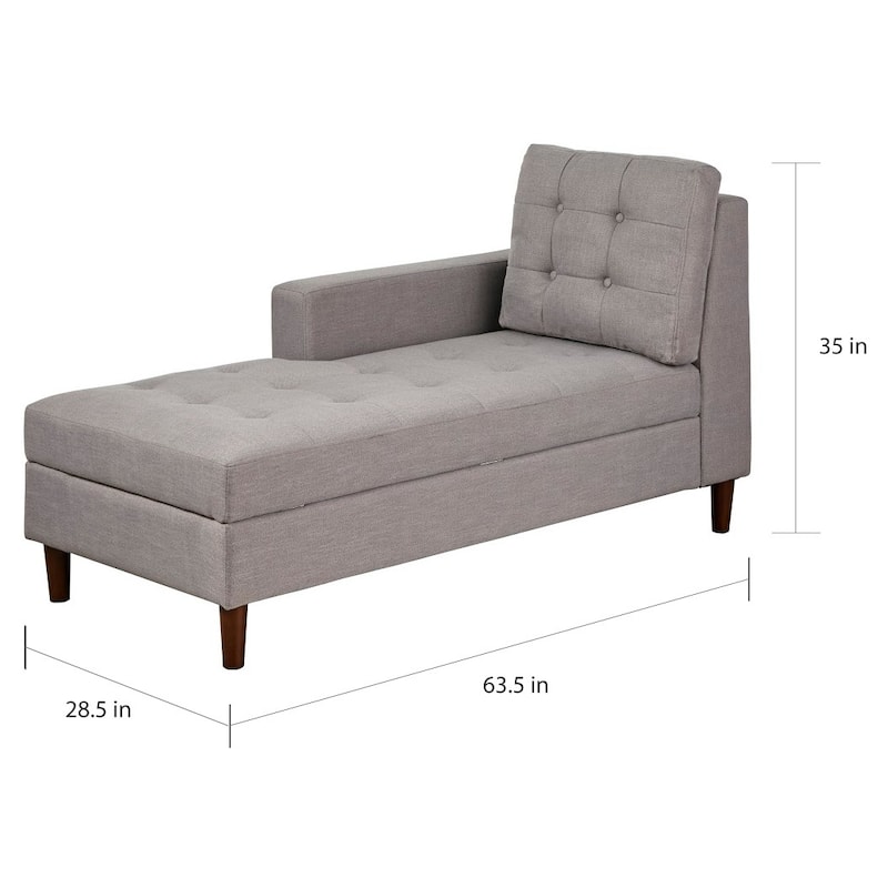 Simple Living Sabrina Storage Chaise - Grey